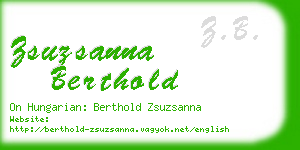 zsuzsanna berthold business card